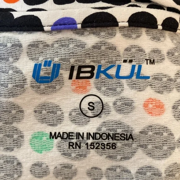 NWOT! IBKUL Geometric Dot Print Crew Neck Long Sleeve UPF 50 Golf Dress - Size S - Picture 5 of 5